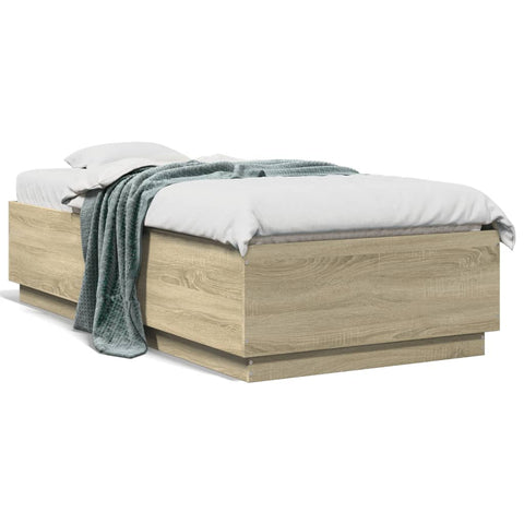 vidaXL Bed Frame without Mattress Sonoma Oak 90x190 cm Single