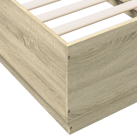 vidaXL Bed Frame without Mattress Sonoma Oak 90x190 cm Single