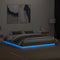 vidaXL Bed Frame with LED without Mattress Grey Sonoma 200x200 cm