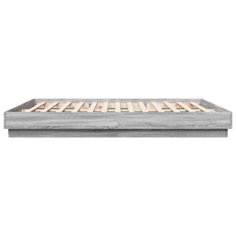 vidaXL Bed Frame with LED without Mattress Grey Sonoma 200x200 cm