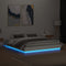 vidaXL Bed Frame with LED without Mattress White 180x200 cm Super King