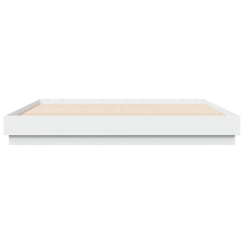 vidaXL Bed Frame with LED without Mattress White 180x200 cm Super King