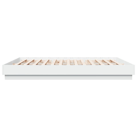 vidaXL Bed Frame with LED without Mattress White 180x200 cm Super King