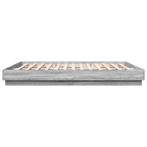 vidaXL Bed Frame with LED without Mattress Grey Sonoma 180x200 cm Super King