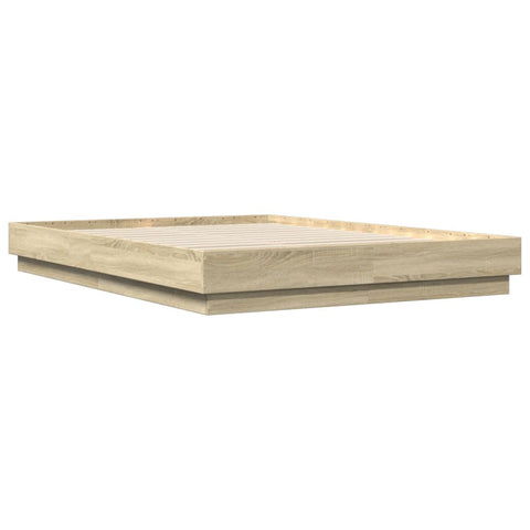 vidaXL Bed Frame with LED without Mattress Sonoma Oak 160x200 cm
