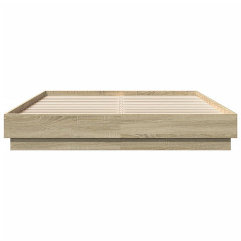 vidaXL Bed Frame with LED without Mattress Sonoma Oak 160x200 cm