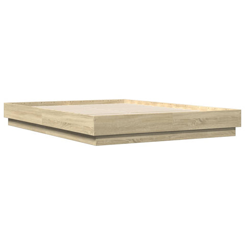 vidaXL Bed Frame with LED without Mattress Sonoma Oak 160x200 cm