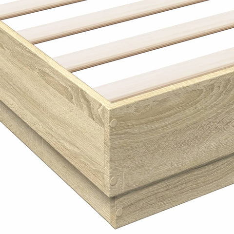 vidaXL Bed Frame with LED without Mattress Sonoma Oak 160x200 cm