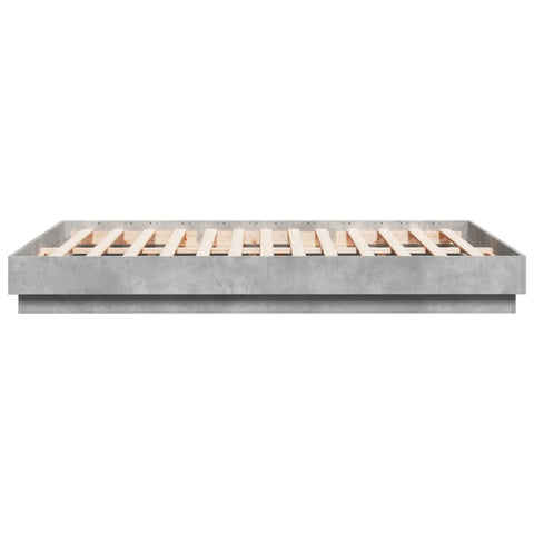 vidaXL Bed Frame with LED without Mattress Concrete Grey 150x200 cm King Size