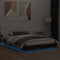 vidaXL Bed Frame with LED without Mattress Smoked Oak 150x200 cm King Size