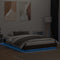 vidaXL Bed Frame with LED without Mattress Brown Oak 150x200 cm King Size