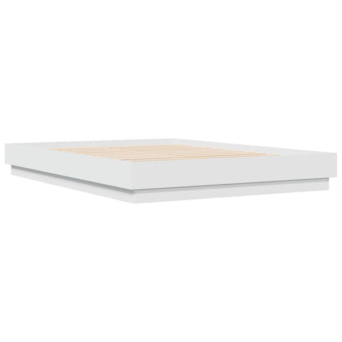 vidaXL Bed Frame with LED without Mattress White 140x200 cm