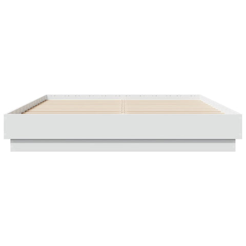 vidaXL Bed Frame with LED without Mattress White 140x200 cm