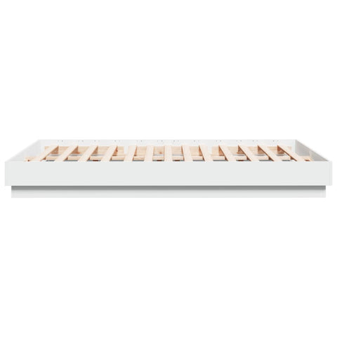vidaXL Bed Frame with LED without Mattress White 140x200 cm