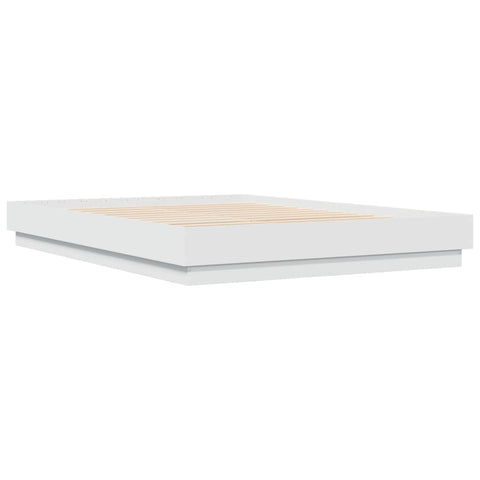vidaXL Bed Frame with LED without Mattress White 140x200 cm