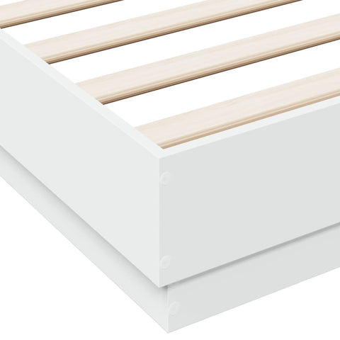 vidaXL Bed Frame with LED without Mattress White 140x200 cm