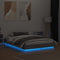 vidaXL Bed Frame with LED without Mattress Grey Sonoma 135x190 cm Double