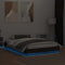 vidaXL Bed Frame with LED without Mattress Brown Oak 135x190 cm Double