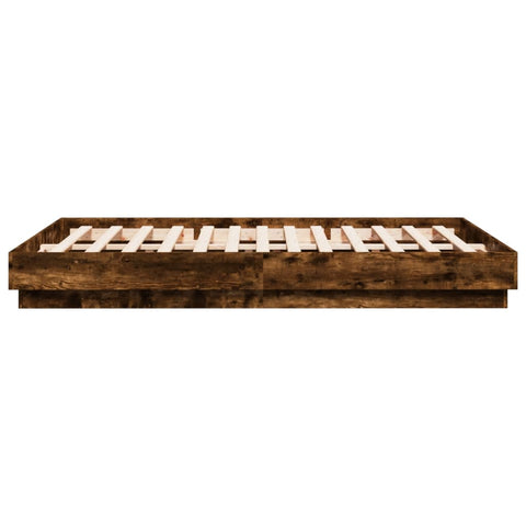 vidaXL Bed Frame without Mattress Smoked Oak 150x200 cm King Size