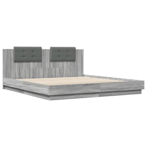 vidaXL Bed Frame without Mattress Grey Sonoma 200x200cm