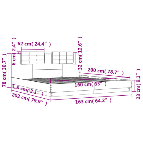 vidaXL Bed Frame without Mattress White 160x200 cm