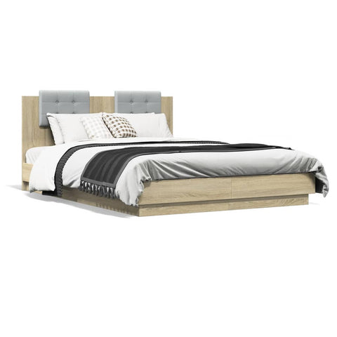 vidaXL Bed Frame without Mattress Sonoma Oak 140x200 cm