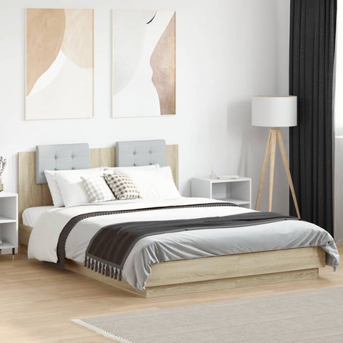 vidaXL Bed Frame without Mattress Sonoma Oak 140x200 cm
