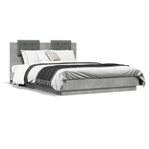 vidaXL Bed Frame without Mattress Concrete Grey 120x200 cm