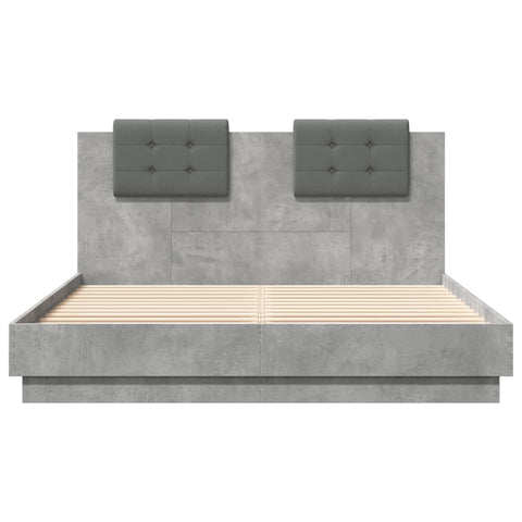 vidaXL Bed Frame without Mattress Concrete Grey 120x200 cm