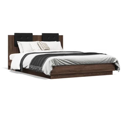 vidaXL Bed Frame without Mattress Brown Oak 120x200 cm