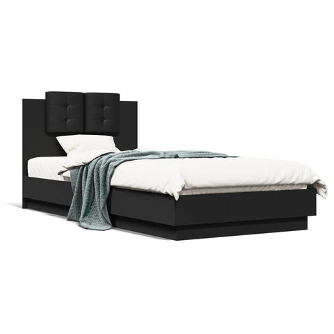 vidaXL Bed Frame without Mattress Black 100x200 cm