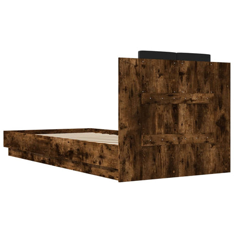 vidaXL Bed Frame without Mattress Smoked Oak 100x200 cm