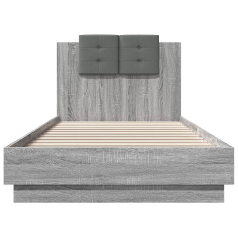 vidaXL Bed Frame without Mattress Grey Sonoma 100x200 cm