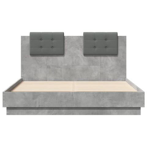 vidaXL Bed Frame without Mattress Concrete Grey 135x190 cm Double