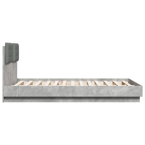 vidaXL Bed Frame without Mattress Concrete Grey 135x190 cm Double