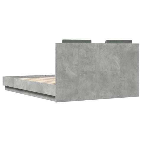 vidaXL Bed Frame without Mattress Concrete Grey 135x190 cm Double