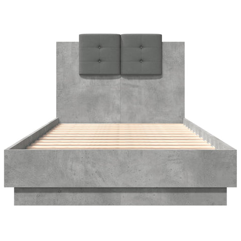vidaXL Bed Frame without Mattress Concrete Grey 90x190 cm Single