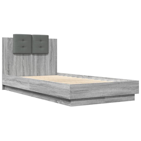 vidaXL Bed Frame without Mattress Grey Sonoma 90x190 cm Single