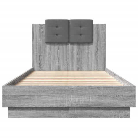 vidaXL Bed Frame without Mattress Grey Sonoma 90x190 cm Single