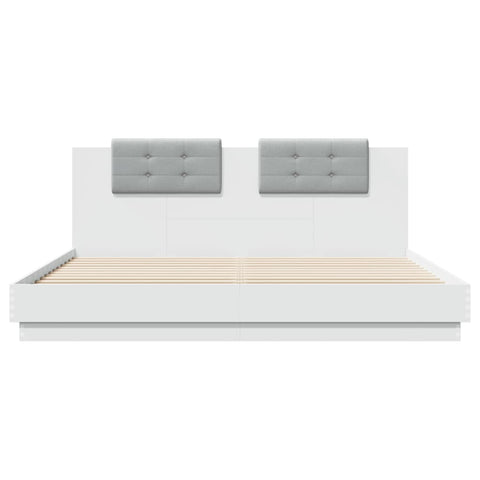 vidaXL Bed Frame with LED without Mattress White 200x200 cm