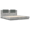 vidaXL Bed Frame with LED without Mattress Concrete Grey 200x200 cm