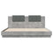 vidaXL Bed Frame with LED without Mattress Concrete Grey 200x200 cm