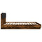 vidaXL Bed Frame with LED without Mattress Smoked Oak 200x200 cm