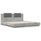 vidaXL Bed Frame with LED without Mattress Concrete Grey 180x200 cm Super King