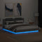 vidaXL Bed Frame with LED without Mattress Concrete Grey 180x200 cm Super King