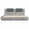 vidaXL Bed Frame with LED without Mattress Concrete Grey 180x200 cm Super King