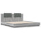 vidaXL Bed Frame with LED without Mattress Grey Sonoma 160x200 cm