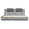 vidaXL Bed Frame with LED without Mattress Grey Sonoma 160x200 cm