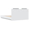 vidaXL Bed Frame with LED without Mattress White 150x200 cm King Size