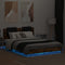 vidaXL Bed Frame with LED without Mattress Smoked Oak 150x200 cm King Size